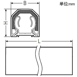 未来工業 配管モールH ≪RMモール≫ 断熱材付 全長2m 適合パイプ外径φ22mm ベース付 配管モールH ≪RMモール≫ 断熱材付 全長2m 適合パイプ外径φ22mm ベース付 RMH-20M 画像2