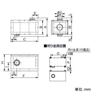 パナソニック 消音ボックス パイプ径φ100mm 消音ボックス パイプ径φ100mm VB-SB153 画像2