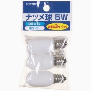 ヤザワ ナツメ球 E12 5W 白 3個パック 1CT3PY