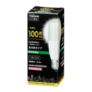 電材堂 【ケース販売特価 10個セット】T形LED電球  100W形相当  E26  昼白色 【ケース販売特価 10個セット】T形LED電球  100W形相当  E26  昼白色 LDT13NGDNZ_set 画像4