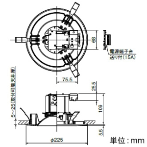 岩崎電気 LEDダウンライト 《LEDioc》 クラス200 コンパクト形蛍光ランプFHT42W相当 固定出力形 埋込穴φ200mm 電球色 電源ユニット内蔵形 LEDダウンライト 《LEDioc》 クラス200 コンパクト形蛍光ランプFHT42W相当 固定出力形 埋込穴φ200mm 電球色 電源ユニット内蔵形 EDL20025W/LSAN9 画像2