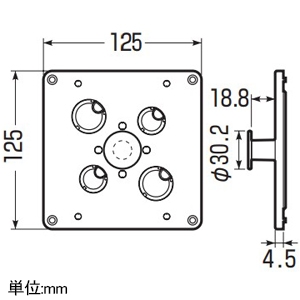 未来工業 バックプレート 未来工業社製四角PCボックス用 ワンタッチタイプ 器具吊りインサート付 バックプレート 未来工業社製四角PCボックス用 ワンタッチタイプ 器具吊りインサート付 4CBL-BPYA3 画像2