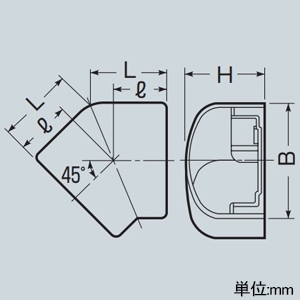 未来工業 ダクトコーナー45° スッキリライン(E)用 80型 ダークグレー ダクトコーナー45° スッキリライン(E)用 80型 ダークグレー GKK-80DG 画像2