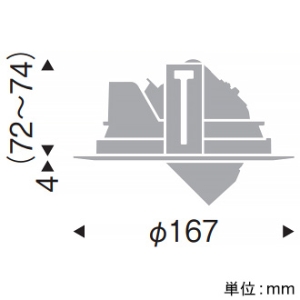 遠藤照明 LEDユニバーサルダウンライト 生鮮食品用 幅広枠タイプ 2400TYPE CDM-TC35W器具相当 埋込穴φ150mm 中角配光 生鮮タイプ 電源別売 LEDユニバーサルダウンライト 生鮮食品用 幅広枠タイプ 2400TYPE CDM-TC35W器具相当 埋込穴φ150mm 中角配光 生鮮タイプ 電源別売 ERD7453WA 画像2