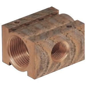 【受注生産品】連鋳1インチヘッダー クロスタイプ 分岐口数2 GSH-2PNX-25