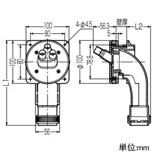 未来工業 LUBボックス サヤ管30 適合遮熱管10・14 樹脂管10×2・7×1 GB4N-3010W07