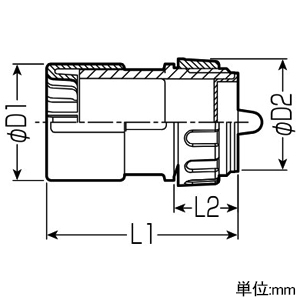 未来工業 コネクタ 適合サヤ管22 適合穴径φ27mm コネクタ 適合サヤ管22 適合穴径φ27mm LSK-22G 画像2