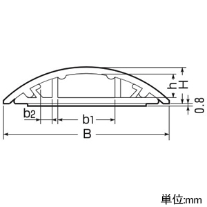 未来工業 ワゴンモール はがせるテープ付 フラットタイプ OP5型 全長1m 仮止めテープ付 ベージュ ワゴンモール はがせるテープ付 フラットタイプ OP5型 全長1m 仮止めテープ付 ベージュ OP5-JTH 画像2