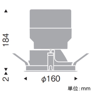 遠藤照明 LEDグレアレスベースダウンライト 4000TYPE セラメタ70W器具相当 埋込穴φ150mm 超広角配光 グレアカット40° 温白色 電源別売 LEDグレアレスベースダウンライト 4000TYPE セラメタ70W器具相当 埋込穴φ150mm 超広角配光 グレアカット40° 温白色 電源別売 ERD5371WB 画像2