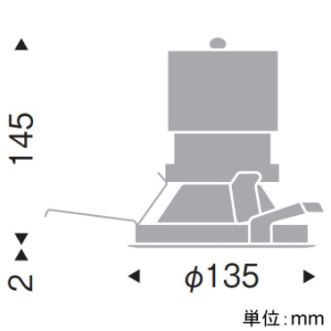 遠藤照明 LEDグレアレスベースダウンライト 3000TYPE FHT42W×2器具相当 埋込穴φ125mm 広角配光 グレアカット35° 温白色 電源別売 LEDグレアレスベースダウンライト 3000TYPE FHT42W×2器具相当 埋込穴φ125mm 広角配光 グレアカット35° 温白色 電源別売 ERD9712W 画像2