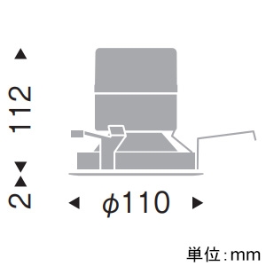 遠藤照明 LEDグレアレスベースダウンライト 2400TYPE FHT32W×2器具相当 埋込穴φ100mm 広角配光 グレアカット35° 温白色 鏡面コーン 電源別売 LEDグレアレスベースダウンライト 2400TYPE FHT32W×2器具相当 埋込穴φ100mm 広角配光 グレアカット35° 温白色 鏡面コーン 電源別売 ERD9718W 画像2