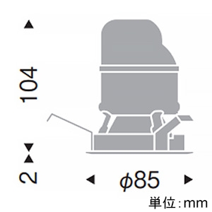 遠藤照明 LEDグレアレスベースダウンライト 900・600TYPE FHT32W・FHT24W器具相当 埋込穴φ75mm 広角配光 グレアカット40° 電球色(2700K) 鏡面コーン・白枠 電源別売 LEDグレアレスベースダウンライト 900・600TYPE FHT32W・FHT24W器具相当 埋込穴φ75mm 広角配光 グレアカット40° 電球色(2700K) 鏡面コーン・白枠 電源別売 ERD7794WC 画像2