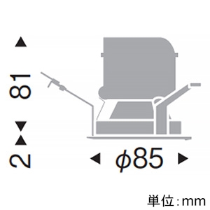 遠藤照明 LEDグレアレスベースダウンライト 900・600TYPE FHT32W・FHT24W器具相当 埋込穴φ75mm 超広角配光 グレアカット40° 温白色 黒コーン 電源別売 LEDグレアレスベースダウンライト 900・600TYPE FHT32W・FHT24W器具相当 埋込穴φ75mm 超広角配光 グレアカット40° 温白色 黒コーン 電源別売 ERD7807BC 画像2