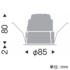 遠藤照明 LEDベースダウンライト 1600・1200・900TYPE FHT32W×2灯用・FHT42W・FHT32W器具相当 埋込穴φ75mm 中角配光 電球色(3000K) 電源別売 LEDベースダウンライト 1600・1200・900TYPE FHT32W×2灯用・FHT42W・FHT32W器具相当 埋込穴φ75mm 中角配光 電球色(3000K) 電源別売 ERD7174W 画像2