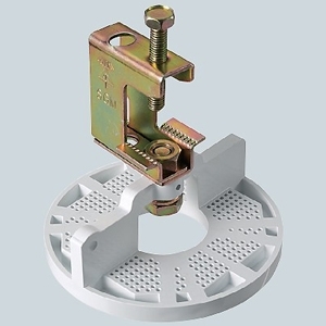 防犯カメラ取付台座 H・L形鋼用 電気亜鉛めっき仕様 鋼材厚30mmまで カベ白 SGM-VK2W