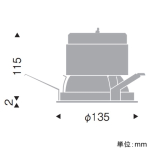 遠藤照明 LEDグレアレスベースダウンライト 一般型 4000TYPE セラメタ70W器具相当 埋込穴φ125mm 6500〜2700K 電源別売 LEDグレアレスベースダウンライト 一般型 4000TYPE セラメタ70W器具相当 埋込穴φ125mm 6500〜2700K 電源別売 ERD9810W 画像2