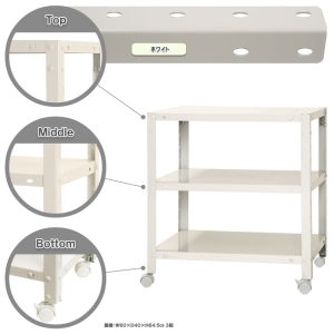 北島 【法人限定/代引き不可】 スマートラック NSTR-K133 キャスター付 W600×D200×H600 白 51070013301