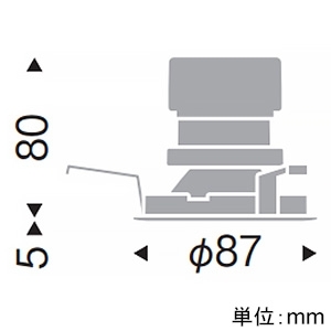 遠藤照明 LEDグレアレスベースダウンライト 軒下用 900・600TYPE FHT32W・FHT24W器具相当 埋込穴φ75mm 広角配光 ナチュラルホワイト(4000K) 電源別売 LEDグレアレスベースダウンライト 軒下用 900・600TYPE FHT32W・FHT24W器具相当 埋込穴φ75mm 広角配光 ナチュラルホワイト(4000K) 電源別売 ERD8756WA 画像2