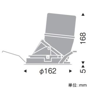 遠藤照明 LEDグレアレスウォールウォッシャーダウンライト 軒下用 3000TYPE CDM-T70W器具相当 埋込穴φ150mm 電球色 電源別売 LEDグレアレスウォールウォッシャーダウンライト 軒下用 3000TYPE CDM-T70W器具相当 埋込穴φ150mm 電球色 電源別売 ERD5412WB 画像2