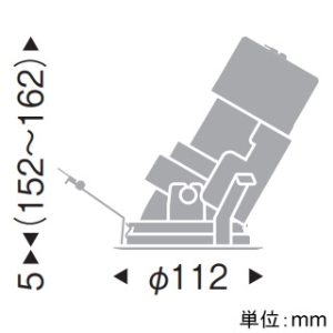 遠藤照明 LEDグレアレスユニバーサルダウンライト 軒下用 2400・1400TYPE CDM-TC35W・CDM-R35W器具相当 埋込穴φ100mm 中角配光 電球色(3000K) 電源別売 LEDグレアレスユニバーサルダウンライト 軒下用 2400・1400TYPE CDM-TC35W・CDM-R35W器具相当 埋込穴φ100mm 中角配光 電球色(3000K) 電源別売 ERD5472WC 画像2