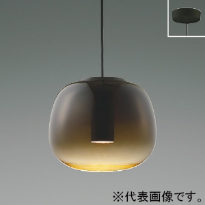 コイズミ照明 LEDペンダントライト 《Minimal Rustic Gradation×glass》 フランジタイプ 白熱球40W相当 非調光 電球色 幅φ190mm スモークブラウン AP54835