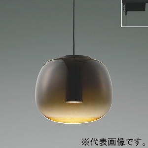 コイズミ照明 LEDペンダントライト 《Minimal Rustic Gradation×glass》 プラグタイプ 白熱球40W相当 非調光 電球色 幅φ190mm スモークブラウン AP54836