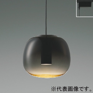 コイズミ照明 LEDペンダントライト 《Minimal Rustic Gradation×glass》 プラグタイプ 白熱球40W相当 非調光 電球色 幅φ190mm スモークグレー AP54842