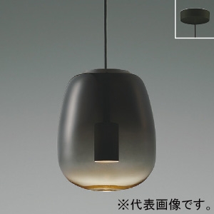 コイズミ照明 LEDペンダントライト 《Minimal Rustic Gradation×glass》 フランジタイプ 白熱球40W相当 非調光 電球色 幅φ170mm スモークグレー AP54843