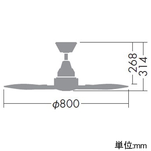 DAIKO シーリングファン 器具本体 ACモーター 正転逆転切替・風量3段切替 φ800mm リモコン付 白 シーリングファン 器具本体 ACモーター 正転逆転切替・風量3段切替 φ800mm リモコン付 白 DP-41996 画像2