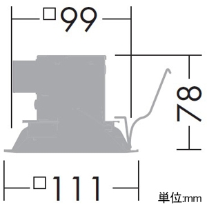 DAIKO LEDベースダウンライト 角形 屋内・屋外兼用 防雨形 COBタイプ 高気密SB形 白熱灯100W相当 調光タイプ LED8.5W 電球色 埋込穴□100 拡散パネル付 黒 LEDベースダウンライト 角形 屋内・屋外兼用 防雨形 COBタイプ 高気密SB形 白熱灯100W相当 調光タイプ LED8.5W 電球色 埋込穴□100 拡散パネル付 黒 DDL-5013YBG 画像2