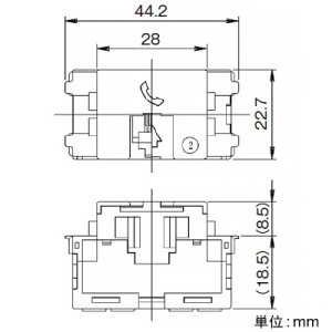 神保電器 電話用埋込モジュラジャック 6極2心用 ライトベージュ 電話用埋込モジュラジャック 6極2心用 ライトベージュ JEC-BN-WUJ2-L 画像2