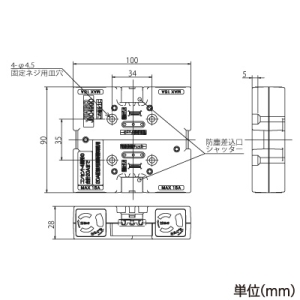 神保電器 ブロックコンセント 4個口 レッド ブロックコンセント 4個口 レッド JBC49G0RD 画像2