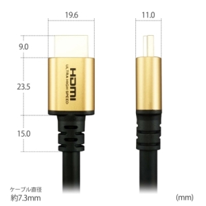 ヤザワ HDMIケーブルVer2.1 3m HDMIケーブルVer2.1 3m HD2130GD 画像3