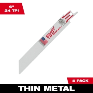 ミルウォーキー milwaukee THIN KERF金工用レシプロソーブレード 24TPI 152mm(5本パック) 48-00-5186