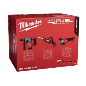 ミルウォーキー milwaukee M18 FUELパワーパック(ハンマードリル、コンパクトレシプロソー、100mm変速ディスクグラインダー) milwaukee M18 FUELパワーパック(ハンマードリル、コンパクトレシプロソー、100mm変速ディスクグラインダー) M18 FPP3AE-533P JP