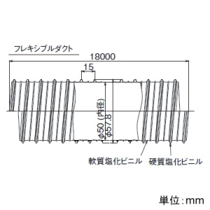 日本キヤリア(東芝) 塩ビ製フレキシブルダクト φ50mm×18m 塩ビ製フレキシブルダクト φ50mm×18m DV-05FPBA1 画像2