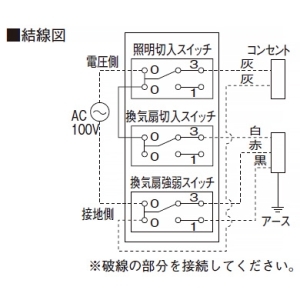 日本キヤリア(東芝) オンオフピカスイッチ レンジフードファン用 照明・入切/換気扇・入切/強弱タイプ 換気扇容量15〜400W オンオフピカスイッチ レンジフードファン用 照明・入切/換気扇・入切/強弱タイプ 換気扇容量15〜400W SVF-5331S(WW) 画像3