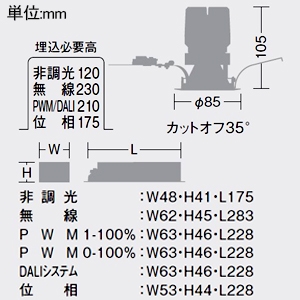 DAIKO LEDグレアレスベースダウンライト M形 1200クラス FHT32W相当 高演色 白色 配光角30° 埋込穴φ75 電源別売 ブラック LEDグレアレスベースダウンライト M形 1200クラス FHT32W相当 高演色 白色 配光角30° 埋込穴φ75 電源別売 ブラック LZD-93549NBW 画像2