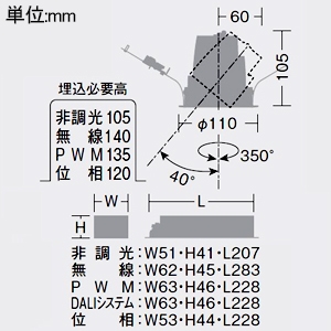 DAIKO LEDユニバーサルダウンライト ≪illco≫ ホワイトコーン M形 LZ2C CDM-T35W相当 白色 超広角形 配光角40° 埋込穴φ100 電源別売 LEDユニバーサルダウンライト ≪illco≫ ホワイトコーン M形 LZ2C CDM-T35W相当 白色 超広角形 配光角40° 埋込穴φ100 電源別売 LZD-93509NW 画像2