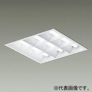 DAIKO 【受注生産品】LEDベースライト ≪SQUARE BASE LIGHT≫ 本体のみ LEDユニット別売型 埋込形 空調ダクト回避型 ルーバータイプ 3灯ユニットタイプ □450タイプ FHP32W形ユニット×3灯 PWM調光タイプ 埋込穴450mm LZB-92728XW