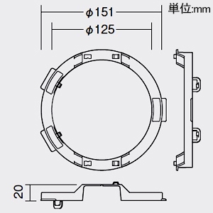 DAIKO ダウンライト用台座 天井埋込穴φ125ダウンライト用 屋内外兼用 ダウンライト用台座 天井埋込穴φ125ダウンライト用 屋内外兼用 LZA-93437 画像2