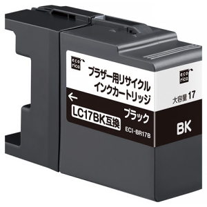 ELECOM リサイクルインクカートリッジ 《エコリカ》 brother用 LC17BK互換 ブラック ECI-BR17B