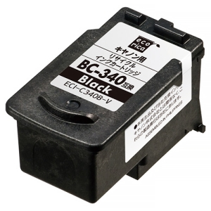 ELECOM リサイクルインクカートリッジ 《エコリカ》 Canon用 BC-340互換 ブラック ECI-C340B-V