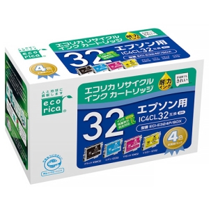 ELECOM リサイクルインクカートリッジ 《エコリカ》 EPSON用 IC4CL32互換 4色パック ECI-E324P/BOX