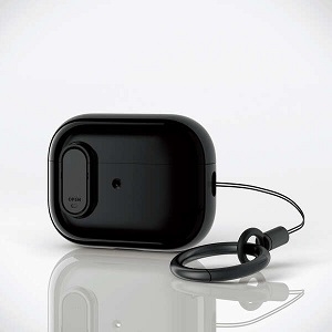 ELECOM TOUGH SLIM Lockケース AirPods Pro(第2世代)用 カラビナ付 ブラック AVA-AP4TSLBK