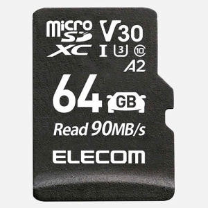 ELECOM ドライブレコーダー用microSDXCメモリーカード 容量64GB Class10・UHS-I・U3・V30・A2対応 MF-DRMR064GU13