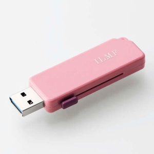 ELECOM スライドシャッター式USBメモリ 《ILMF》 容量32GB TypeAコネクタ USB3.2(Gen1)対応 ピンク MF-ER3032GPN-IL