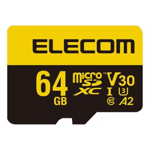 ELECOM microSDXCメモリカード 容量64GB Class10・UHS-I・U3・V30・A2対応 MF-HMS064GU13V3