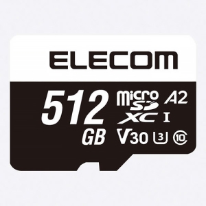 ELECOM microSDXCメモリーカード 容量512GB Class10・UHS-I・U3・V30・A2対応 データ復旧サービス付 MF-MS512GU13A2R