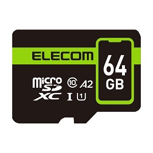 ELECOM microSDXCメモリカード スマートフォン用 容量64GB Class10・UHS-I・U1・A2対応 MF-SP064GU11A2R